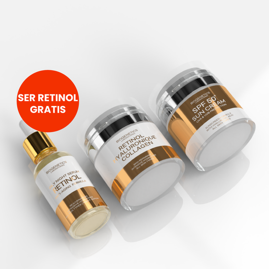 Crema aurie retinol + Crema cu spf 50 + Serum retinol